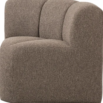 Clearance WOOOD Mojo Eetbankje Hoek Met Rugleuning Bouclé Bruin Melange