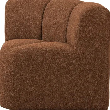 New WOOOD Mojo Eetbankje Hoek Met Rugleuning Bouclé Roestbruin Melange