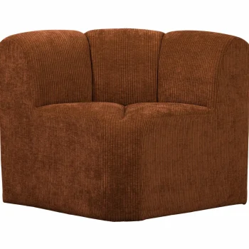 Clearance WOOOD Mojo Eetbankje Hoek Met Rugleuning Ribstof Roestbruin