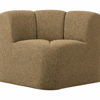 Sale WOOOD Mojo Eetbankje Hoek Met Rugleuning Bouclé Geel/bruin Melange