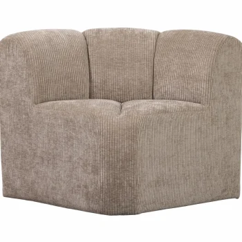 Hot WOOOD Mojo Eetbankje Hoek Met Rugleuning Ribstof Donker Zand Donkerzand