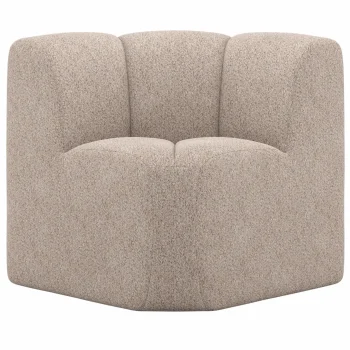 Clearance WOOOD Mojo Eetbankje Hoek Met Rugleuning Wollig Donkerzand