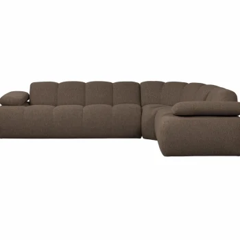 Discount WOOOD Mojo Hoekbank Rechts Bouclé Bruin Melange