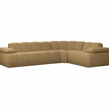 Outlet WOOOD Mojo Hoekbank Rechts Bouclé Geel/bruin Melange