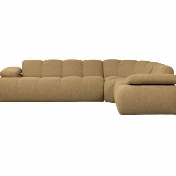 Outlet WOOOD Mojo Hoekbank Rechts Bouclé Geel/bruin Melange