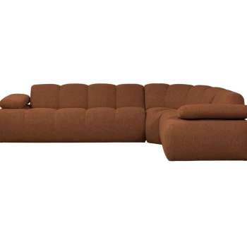Clearance WOOOD Mojo Hoekbank Rechts Bouclé Roestbruin Melange