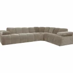 Hot WOOOD Mojo Hoekbank Rechts Ribstof Donker Zand Donkerzand