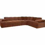 Outlet WOOOD Mojo Hoekbank Rechts Ribstof Roestbruin