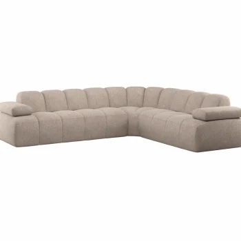 Fashion WOOOD Mojo Hoekbank Rechts Wollig Donkerzand