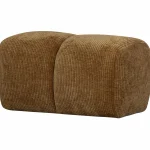 Fashion WOOOD Mojo Poef 45x84x64 Cm Ribstof Honinggeel