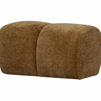 Fashion WOOOD Mojo Poef 45x84x64 Cm Ribstof Honinggeel