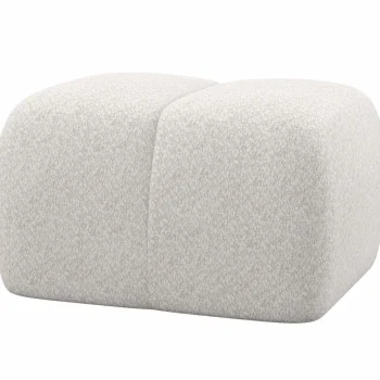 Fashion WOOOD Mojo Poef Wollig Ecru