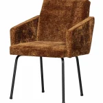 Outlet WOOOD Mount Eetkamerstoel Met Armleuning 3D Chenille Middenbruin