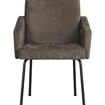 Online WOOOD Mount Eetkamerstoel Met Armleuning Grof Geweven Grijs/bruin