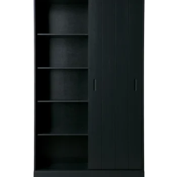 New WOOOD Move Schuifdeurkast Grenen Matzwart