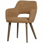 Best WOOOD Murat Eetkamerstoel Met Houten Poot Donkerbruin Geel