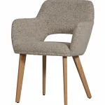 Hot WOOOD Murat Eetkamerstoel Met Houten Poot Naturel