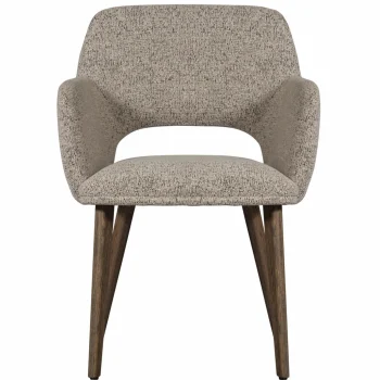 Clearance WOOOD Murat Eetkamerstoel Met Houten Poot Donkerbruin Naturel