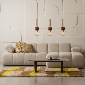 Best WOOOD Musa Vloerkleed Grafisch Dessin Naturel/geel 170x240 Cm