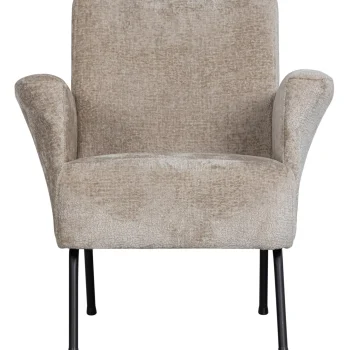 Clearance WOOOD Muse Fauteuil Grof Geweven Stof Naturel