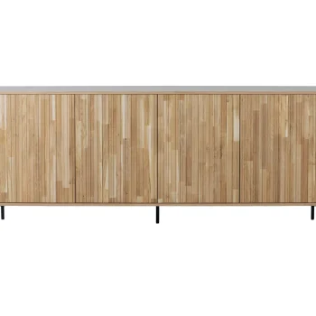 Hot WOOOD New Gravure Dressoir 200 Cm Eiken Blanke Lak Naturel