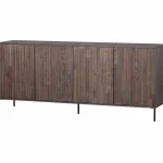Clearance WOOOD New Gravure Dressoir 200 Cm Essen Fineer Espresso