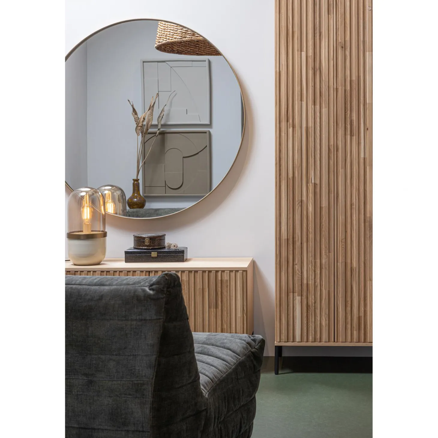 new-gravure-hoge-kast-met-lade-rBJYwhBk-3.webp Outlet WOOOD New Gravure Hoge Kast Met Lade Eiken Blanke Lak Naturel