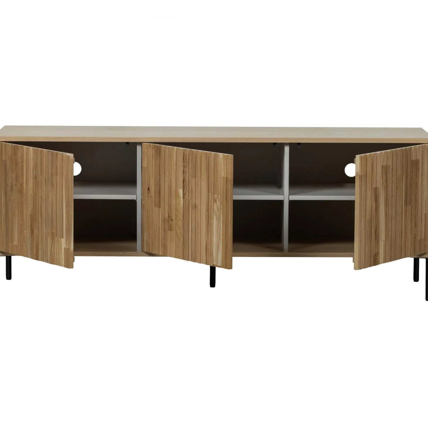 new-gravure-tv-meubel-150-cm-e-NeSTQIQz-4.webp Outlet WOOOD New Gravure Tv Meubel 150 Cm Eiken Blanke Lak Naturel