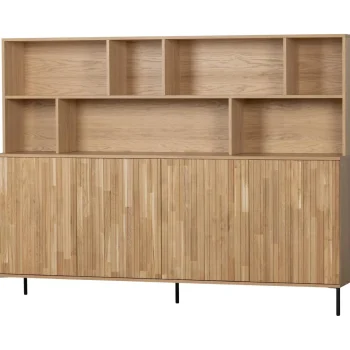 Clearance WOOOD New Gravure Wandkast Eiken Blanke Lak Naturel