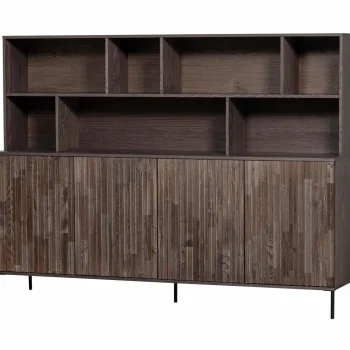 Fashion WOOOD New Gravure Wandkast Essen Fineer Espresso