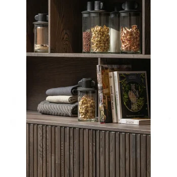 Fashion WOOOD New Gravure Wandkast Essen Fineer Espresso