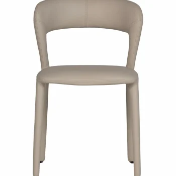 Fashion WOOOD Noble Eetkamerstoel Leerlook Beige