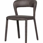 Outlet WOOOD Noble Eetkamerstoel Leerlook Zwart/grijs