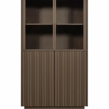 Best WOOOD Nova Lage Vitrinekast Grenen Truffel Bruin
