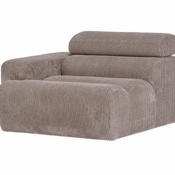 Outlet WOOOD Novi 1-zits Element Arm Links Ribstof Zand