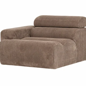 Online WOOOD Novi 1-zits Element Arm Links Ribstof Taupe