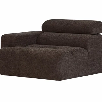 New WOOOD Novi 1-zits Element Arm Links Donkerbruin Melange