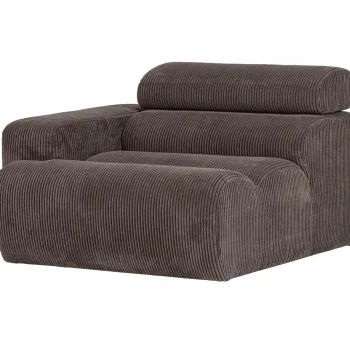 Sale WOOOD Novi 1-zits Element Arm Links Ribstof Grijsbruin Grijs/bruin