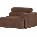 Discount WOOOD Novi 1-zits Element Arm Rechts Ribstof Mokkabruin