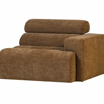 Hot WOOOD Novi 1-zits Element Arm Rechts Karamelbruin Melange Karamel Melange
