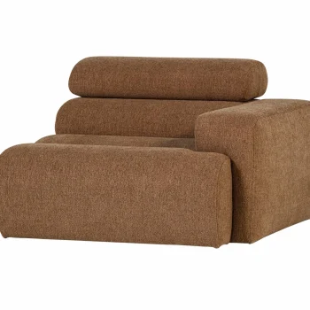 Hot WOOOD Novi 1-zits Element Arm Rechts Bouclé Bruin Karamel