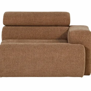 Hot WOOOD Novi 1-zits Element Arm Rechts Bouclé Bruin Karamel