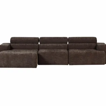 Best WOOOD Novi Chaise Longue Bank Links Donkerbruin Melange