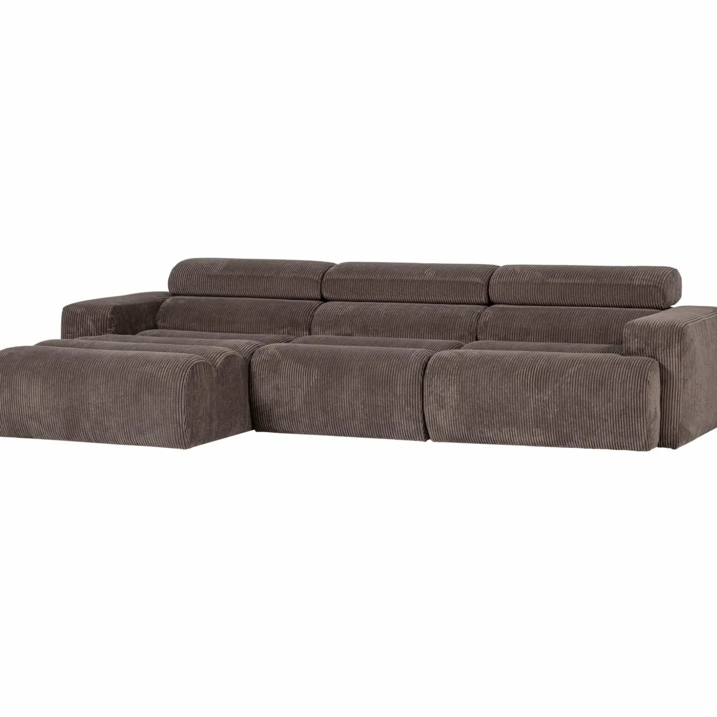 novi-chaise-longue-bank-links-tYSqBIID-0.webp Clearance WOOOD Novi Chaise Longue Bank Links Ribstof Grijsbruin Grijs/bruin