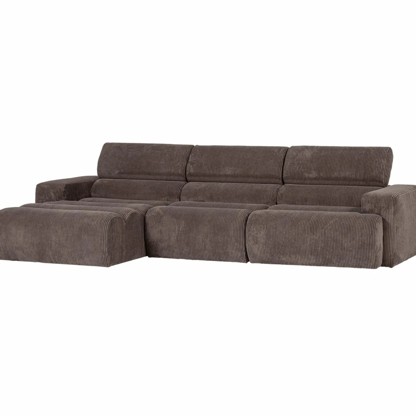 novi-chaise-longue-bank-links-tYSqBIID-3.webp Clearance WOOOD Novi Chaise Longue Bank Links Ribstof Grijsbruin Grijs/bruin