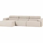 Hot WOOOD Novi Chaise Longue Bank Links Bouclé Naturel