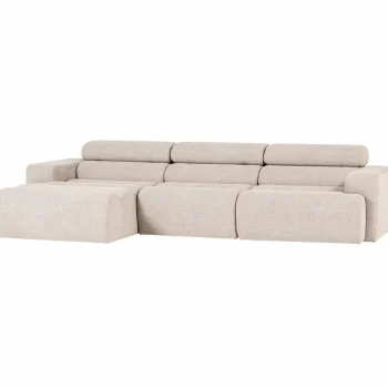 Hot WOOOD Novi Chaise Longue Bank Links Bouclé Naturel