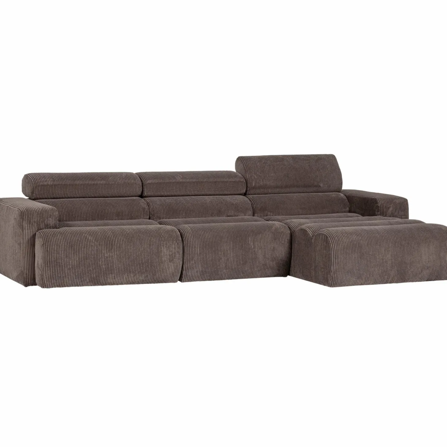 novi-chaise-longue-bank-rechts-RzGxevBN-3.webp Sale WOOOD Novi Chaise Longue Bank Rechts Ribstof Grijsbruin Grijs/bruin