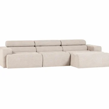 Hot WOOOD Novi Chaise Longue Bank Rechts Bouclé Naturel