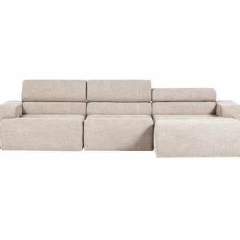 Hot WOOOD Novi Chaise Longue Bank Rechts Bouclé Naturel